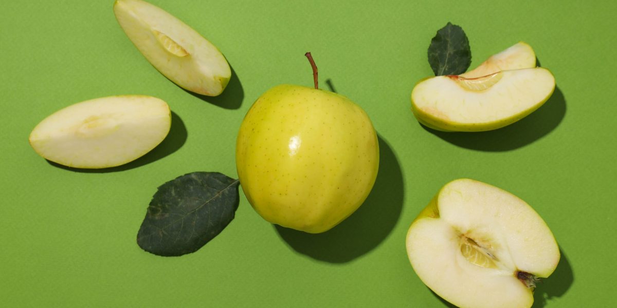 green apples, concept of fresh and healthy food